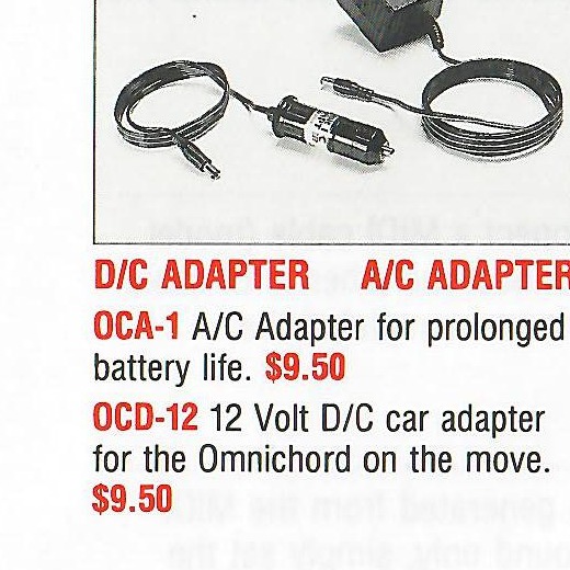 OCA-1 mains adapter and OCD-12 car adapter.