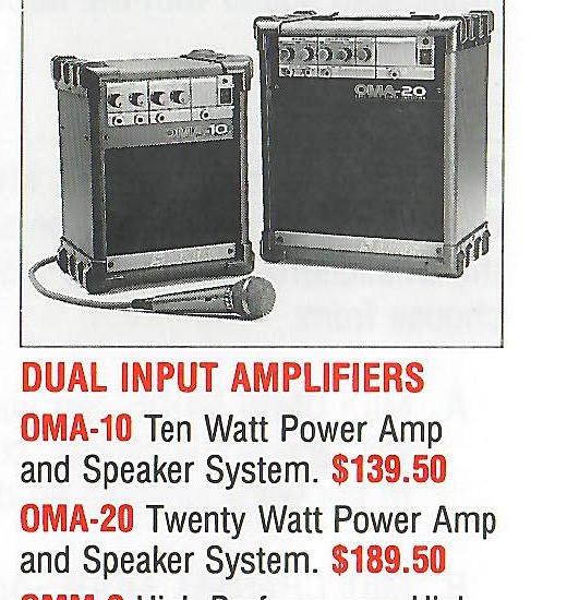 OMA-10 and OMA-20 amplifiers.