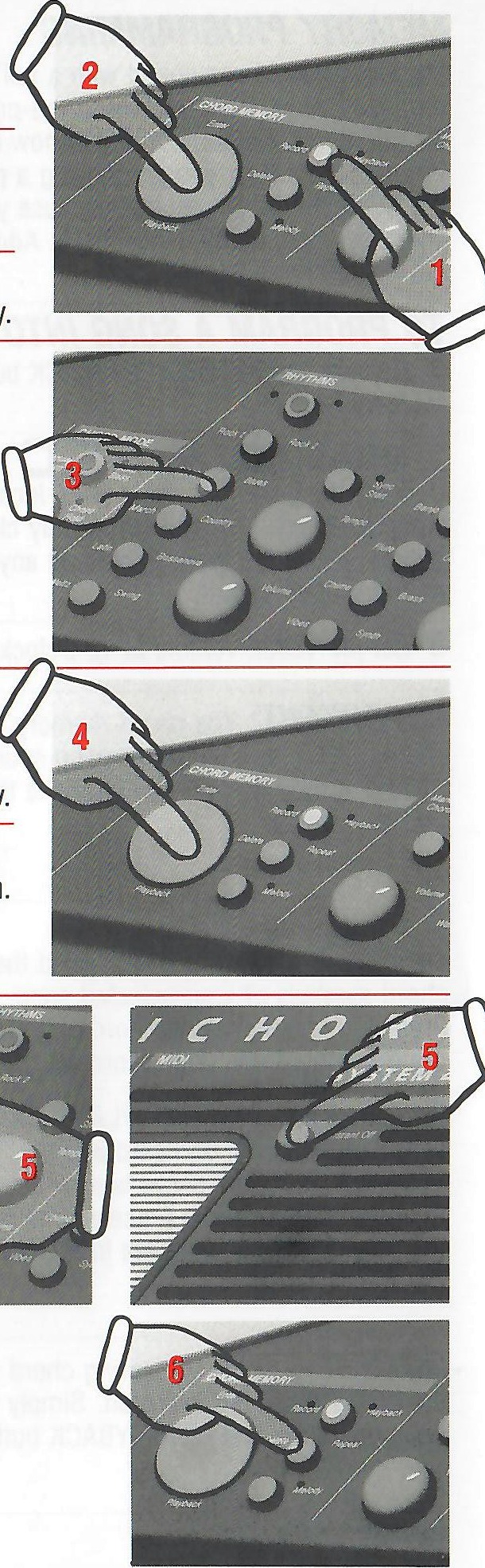 Original sequence of record/playback, accompaniment, repeat, fade and instant-off controls.