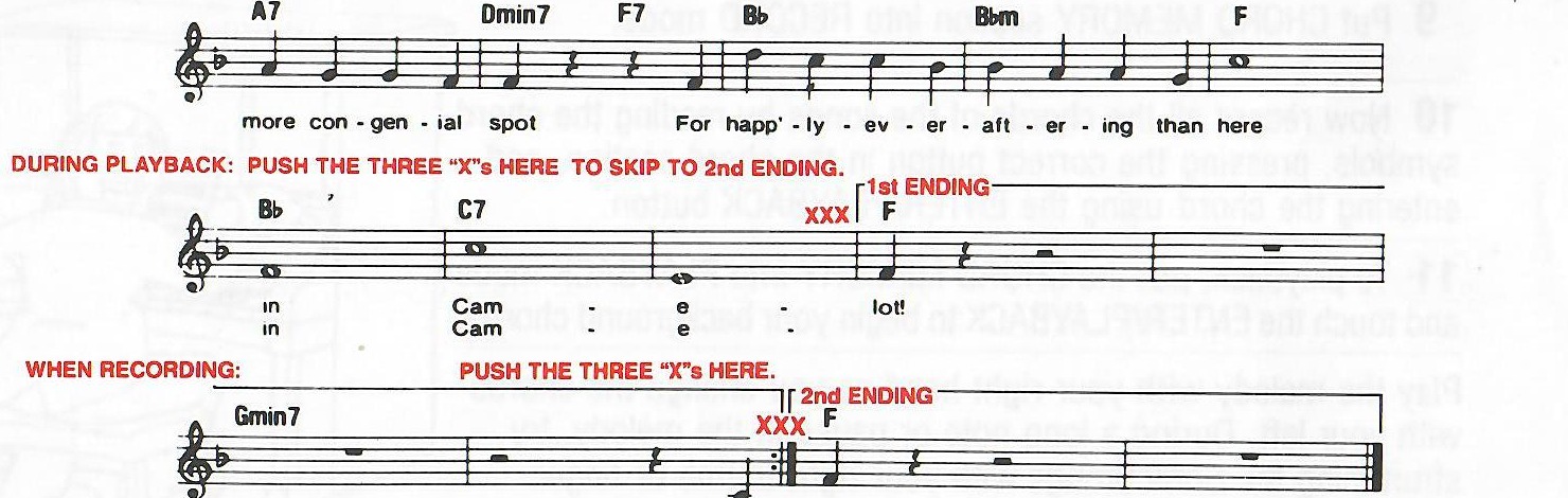 Original musical example showing use of the Skip marker for a second ending.