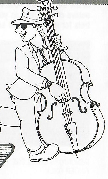 Original walking-bass player illustration.