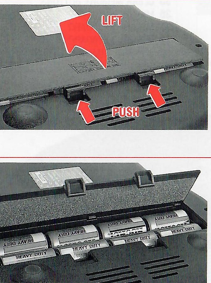 Battery-door removal and eight-battery installation.