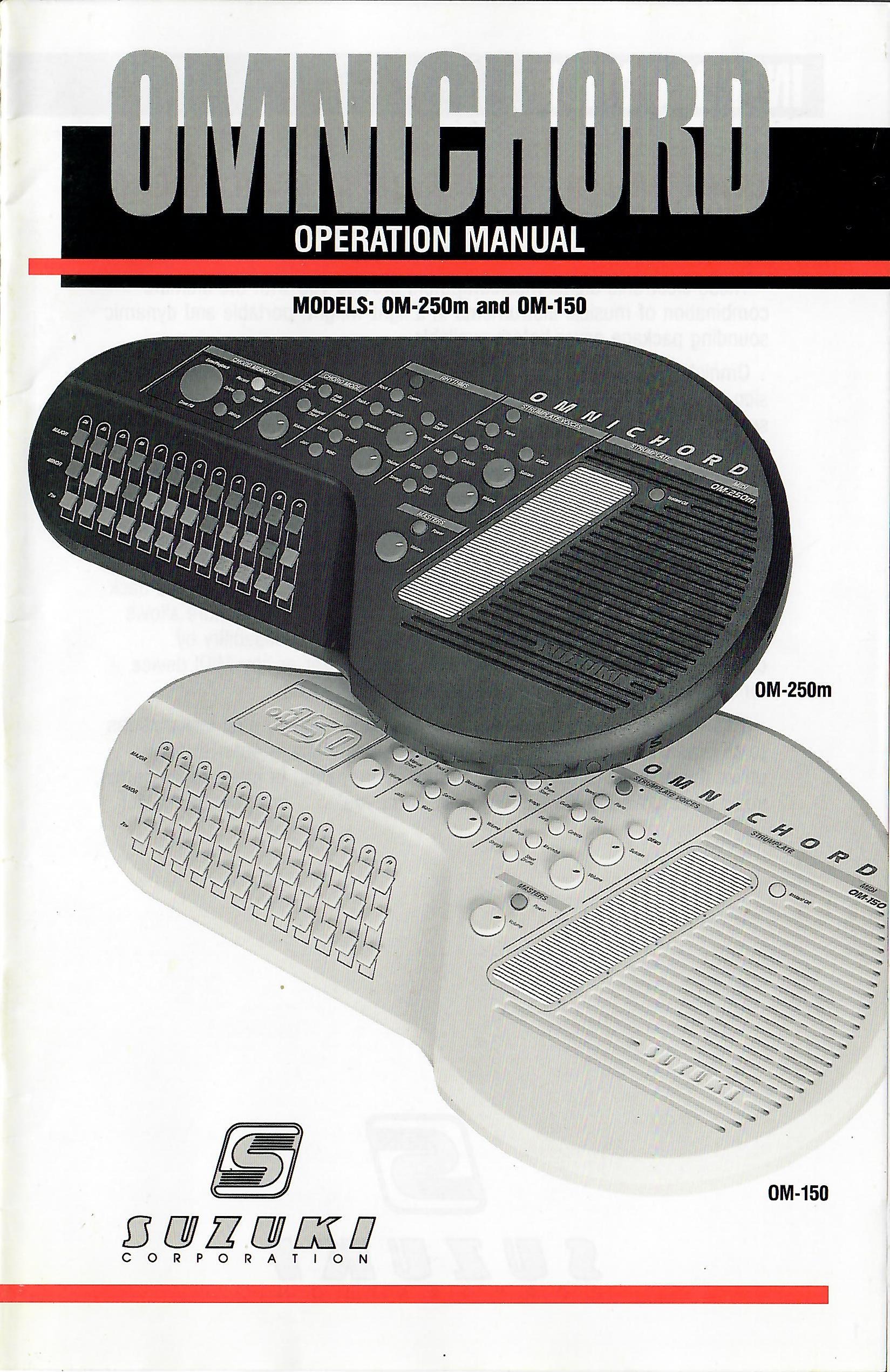 Original OM-150 and OM-250m operation-manual cover.
