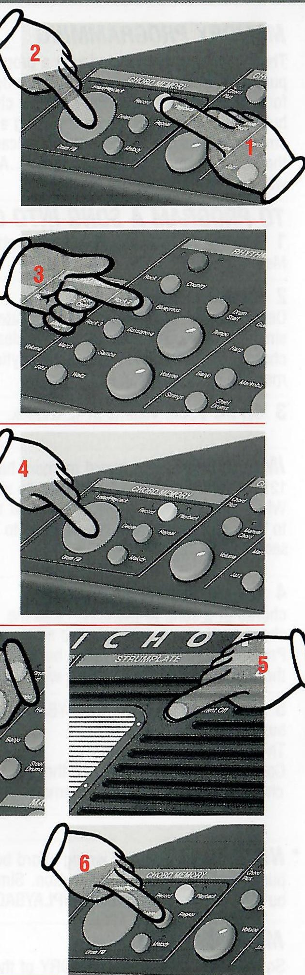 Original sequence of record/playback, accompaniment, repeat, fade and instant-off controls.