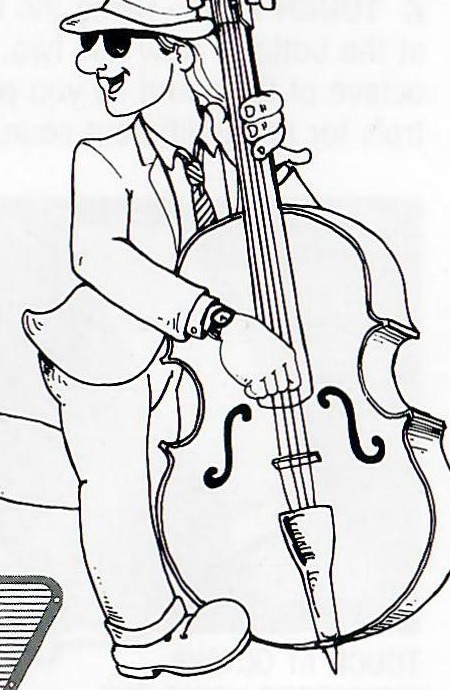 Original walking-bass player illustration.