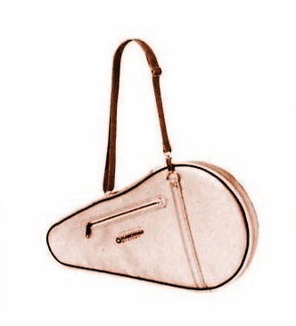 OCC-1 triangular silver carrying bag with shoulder strap.