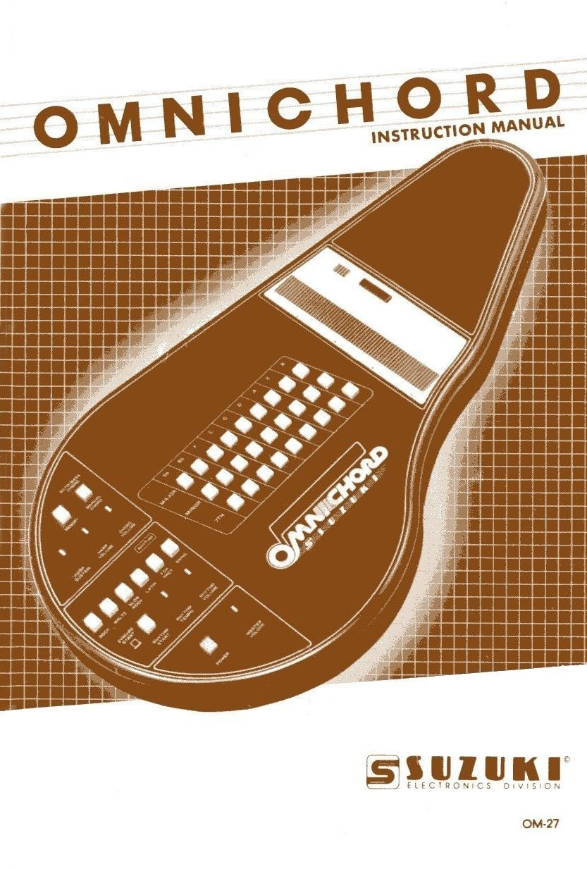 Original brown-and-cream OM-27 manual cover showing the instrument.