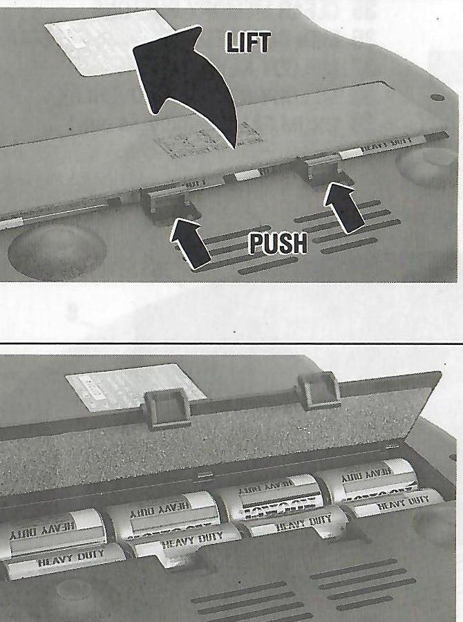 Battery-door removal and eight-battery installation.