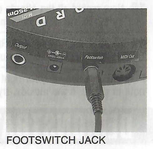 OFS-3 footswitch connected to the OM-300 footswitch jack.