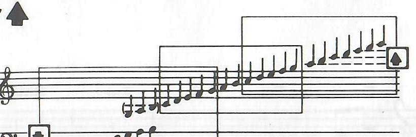 Original notation diagram showing the effective Octave Down and Octave Up melody ranges.