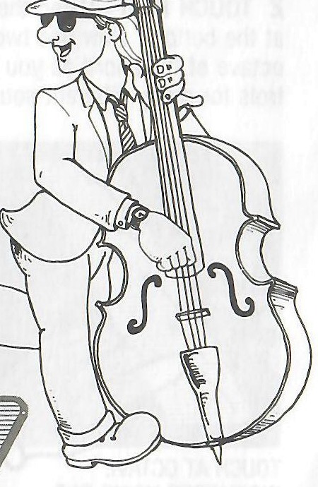 Original walking-bass player illustration.