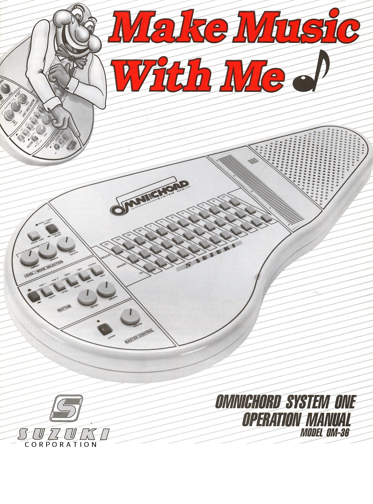 Original OM-36 Make Music With Me operation-manual cover.