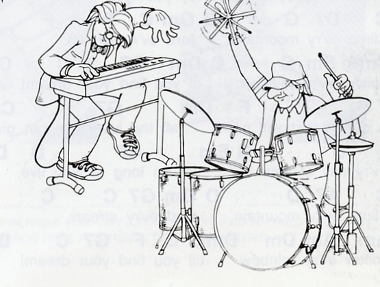 Original organ-and-drums illustration.