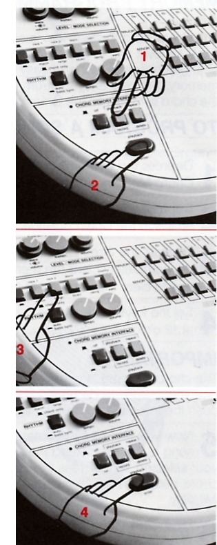 Original sequence of controls used to begin and advance memory playback.