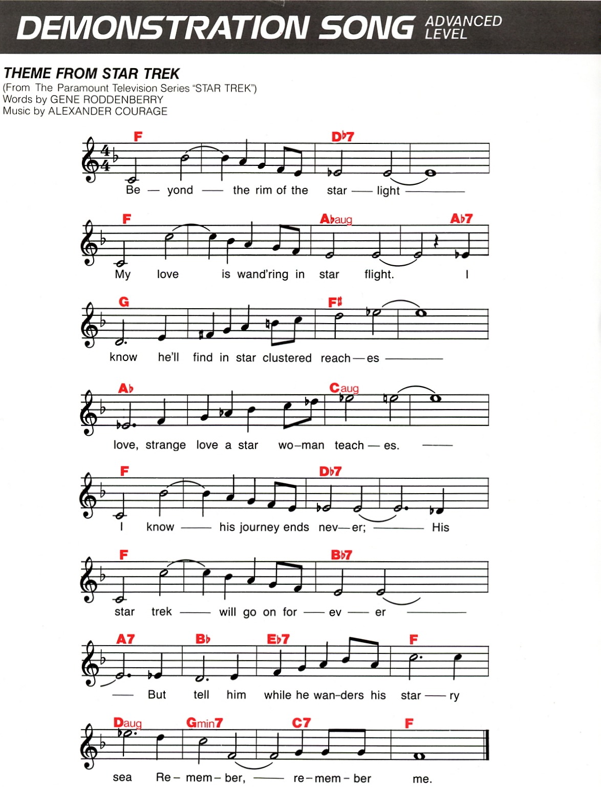 Advanced-level demonstration score retained as an image.
