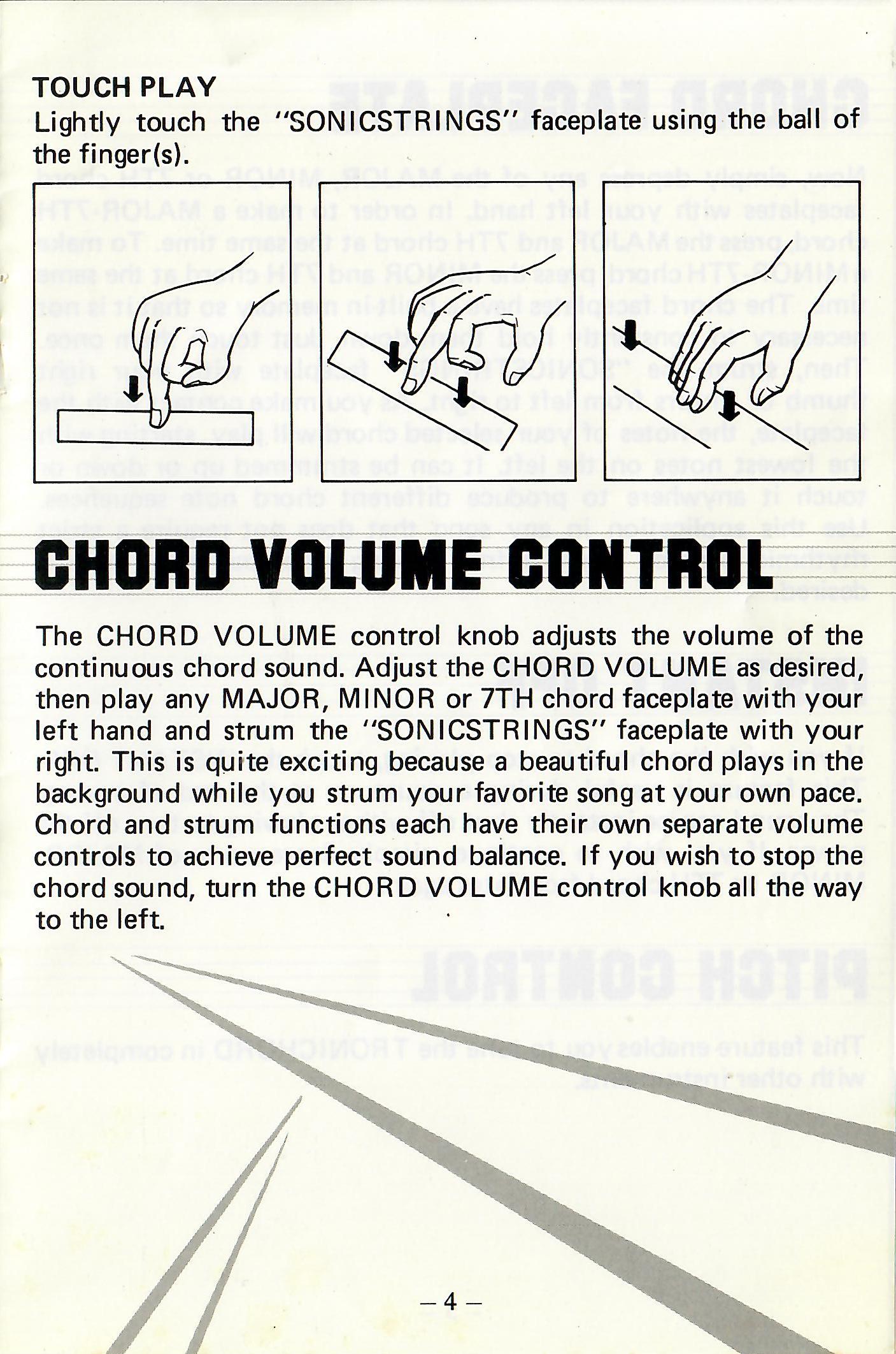Original Tronichord manual printed page 4