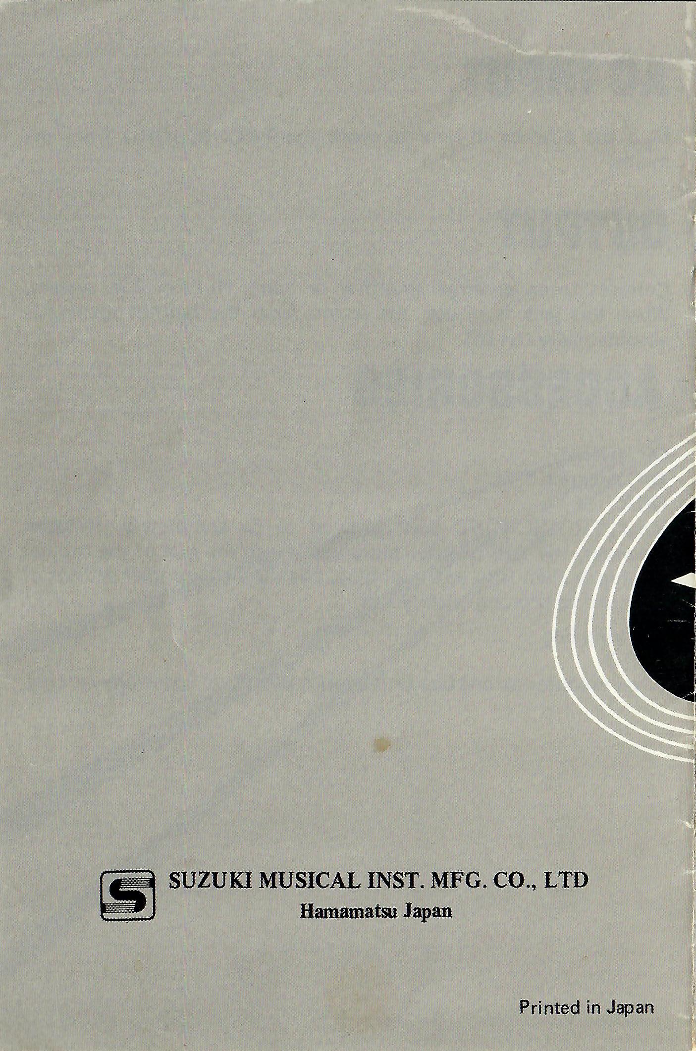Original Tronichord manual rear cover
