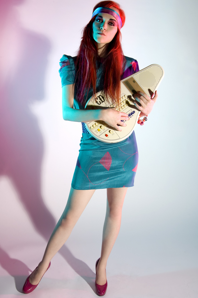 Casey Desmond with her OM27 Omnichord