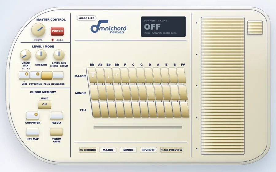 OH-36 virtual Omnichord Chrome extension