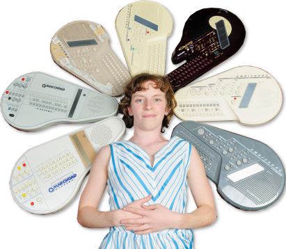 Jenny with her Omnichords