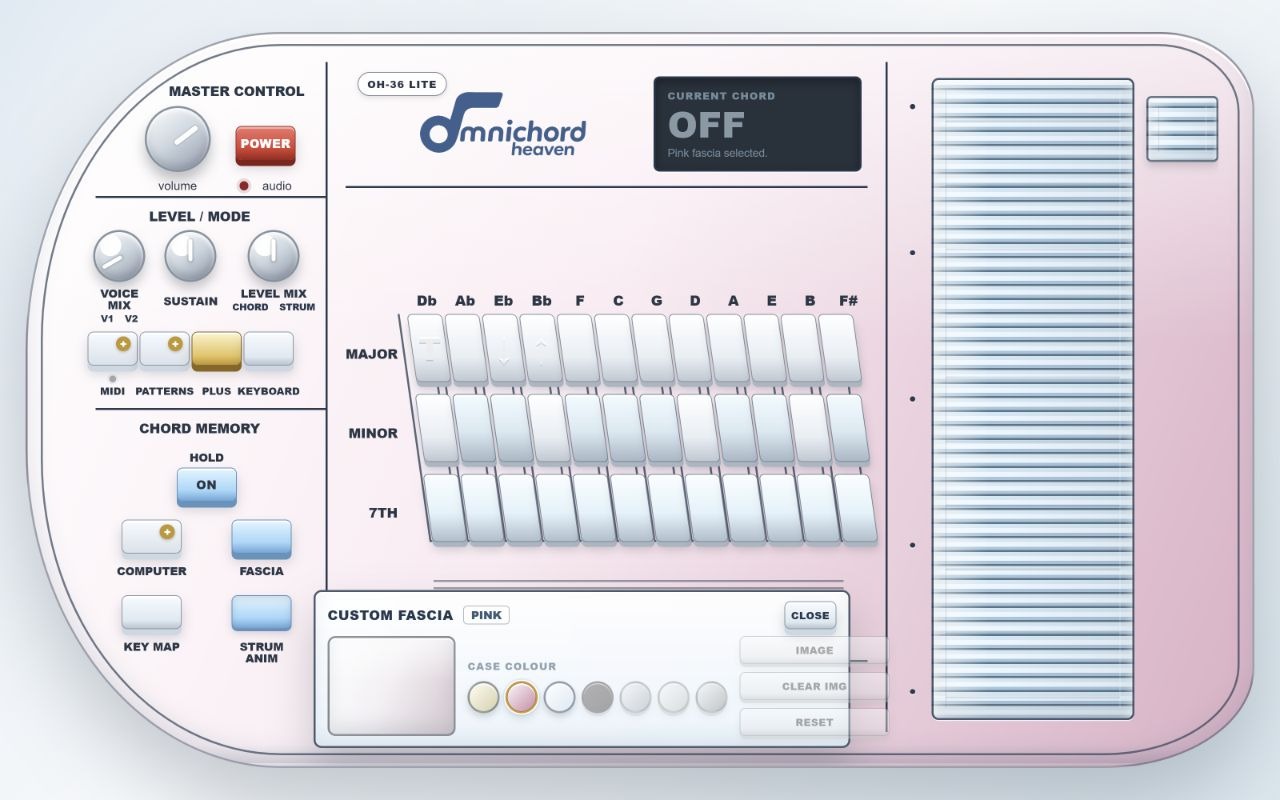 OH-36 Pink fascia with custom fascia panel open