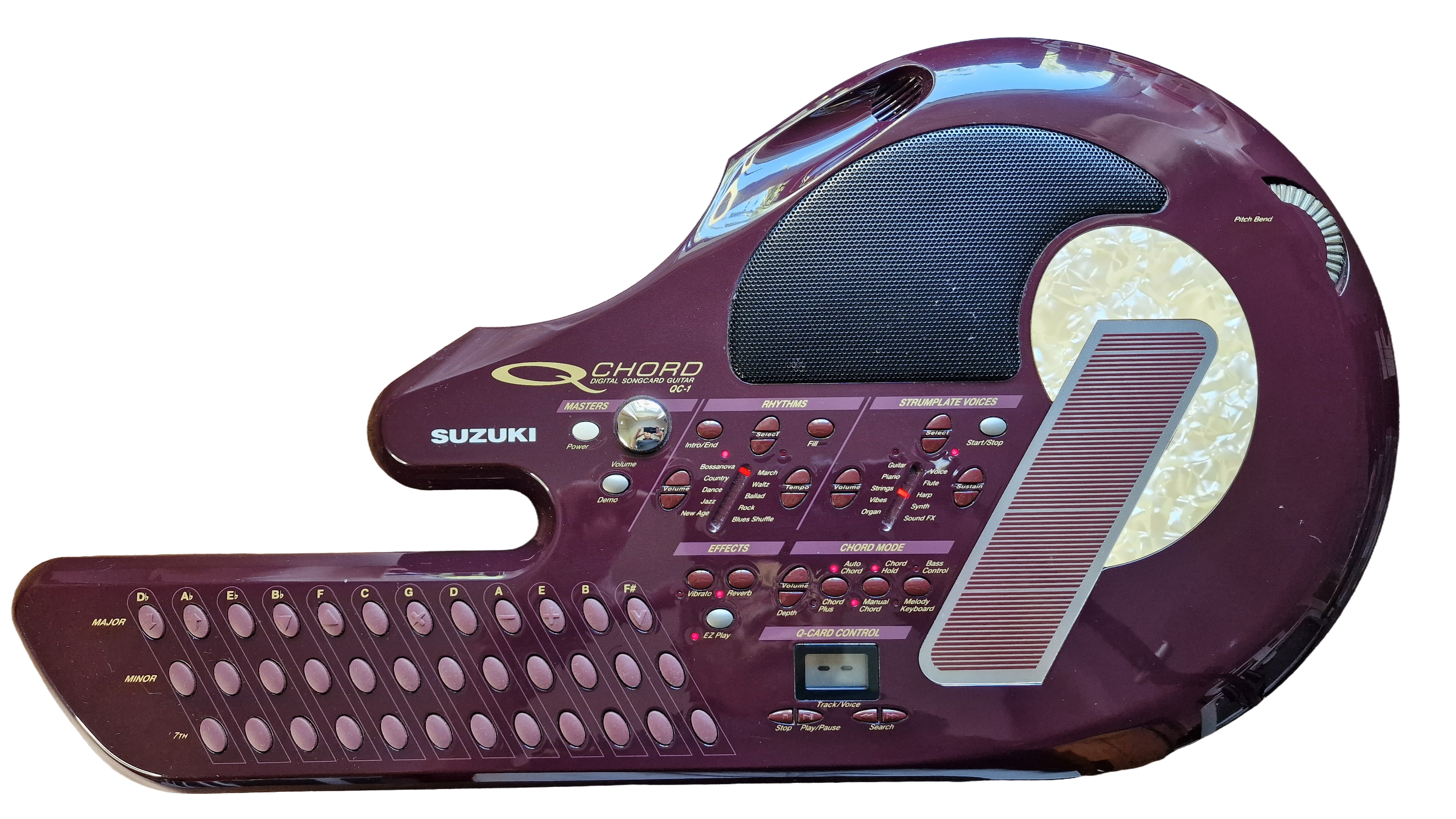 Suzuki QChord QC-1 burgundy electronic musical instrument